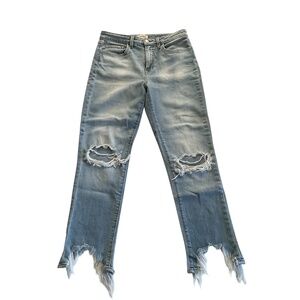 L’Agence High Line Ripped Classic Brasie Jeans Sz 28 Blue Skinny Raw Hem Grunge